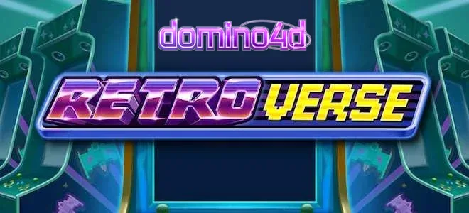 Tampilan visual game slot RetroVerse dengan elemen arcade yang cerah